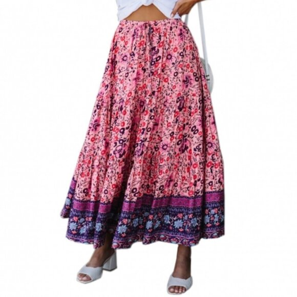 NEW Floral Boho Maxi Skirt - Picture 2 of 8